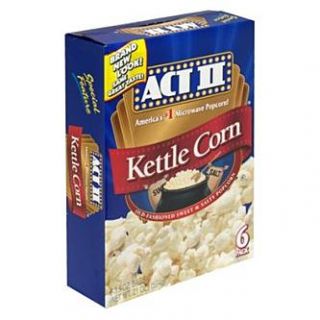 Act II Microwave Popcorn, Kettle Corn, 6   3.5 oz bags [21 oz (594 g)]
