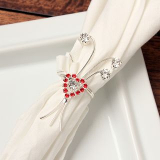 Detti Originals Red/ Crystal Heart Napkin Rings (Set of 4)   16015270