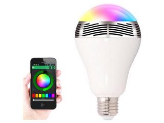 6W E27 Wireless Bluetooth Speaker  RGB Color Smart LED Light Bulb Lamp FF