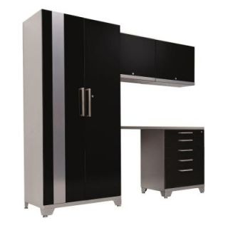 NewAge Products Performance Plus 83 in. H x 92 in. W x 24 in. D Steel Garage Storage Cabinet Set in Black (5 Piece) 36611