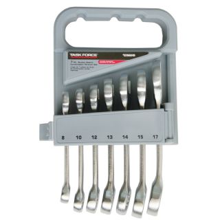 Task Force 7 Piece Standard Polished Chrome Metric Wrench Set