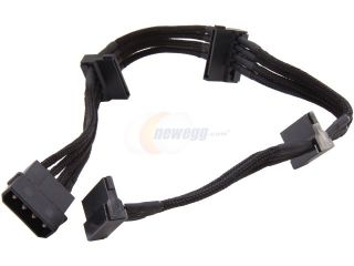 Silverstone PP07 BTSR 11.81" Sleeved Extension Power Supply Cable, 1 x 4pin to 4 x SATA connectors