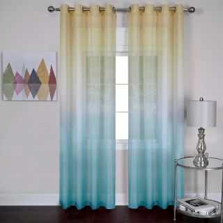 Single Grommet Curtain Panel   Blue (52 x 63 )