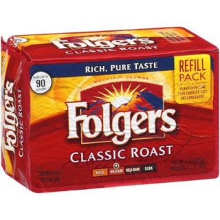 Folgers Classic Roast Ground Medium Coffee Refill Pack, 11.3 oz