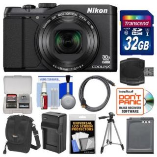 Nikon Coolpix S9900 Wi Fi GPS Digital Camera (Black) with 32GB Card + Case + Battery & Charger + Tripod + Kit