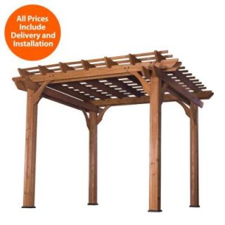 Sheds USA Installed 10 ft. x 10 ft. Cedar Pergola 1505513com