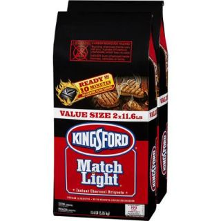 Kingsford Match Light Charcoal Briquettes, Two 11.6 lb Bags