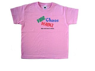 Panic Chaos Disorder (my work here is done) Funny Pink Kids T Shirt