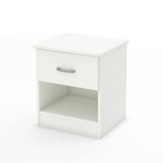 South Shore Furniture Libra 1 Drawer Nightstand in Pure White 3050061