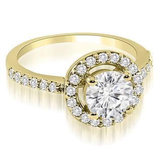 AMCOR 0.86 cttw. 18K Yellow Gold Halo Round Cut Diamond Bridal Set (I1