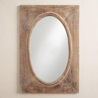 Rustic Wood Shandi Framed Oval Mirror