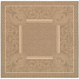 Safavieh Courtyard Brown/Natural 7 ft. 10 in. x 7 ft. 10 in. Square Indoor/Outdoor Area Rug CY2965 3009 8SQ