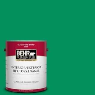 BEHR Premium Plus 1 gal. #470B 6 Emerald Lake Hi Gloss Enamel Interior/Exterior Paint 830001