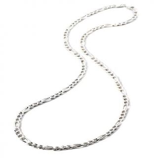 Sterling Silver 4mm Figaro Chain 22" Necklace   6804542