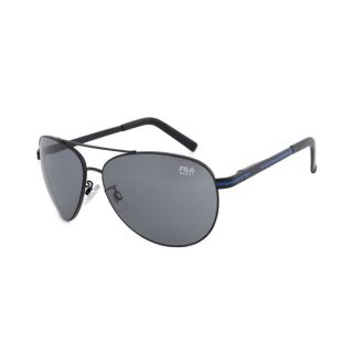 Fila F2022 002 Matte Black with Blue Stripe Aviators  