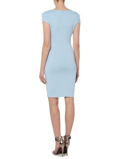 Jessica Wright Cap Sleeve Assymetric Bodycon Dress Light Blue