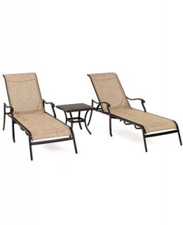 Vintage Outdoor Cast Aluminum 3 Pc. Chaise Set (2 Chaise Lounges and 1