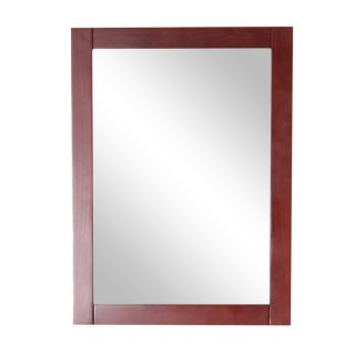 Style Selections Clementon 20.3 in W x 27.4 in H Cherry Rectangular Bathroom Mirror