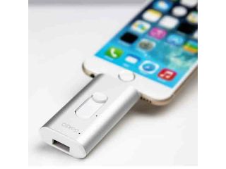 [Apple MFi Certified] Opro9 128GB iSafeFile USB Flash Drive is for ultra high speed dual storage and file encryption between iPhone/iPad and Mac/PC sliver