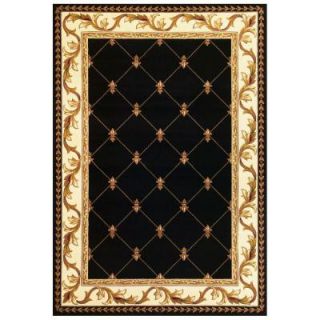 Kas Rugs Elegant Traditions Black 3 ft. 3 in. x 4 ft. 11 in. Area Rug COR532133X411