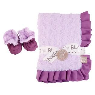 Trend Lab  Luxe Gift Set  Lilac and Plum Swirl Velour Blanket and