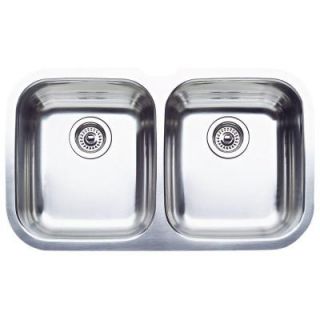 Blanco Niagara Undermount Stainless Steel 31 in. Equal Double Bowl Kitchen Sink 440160