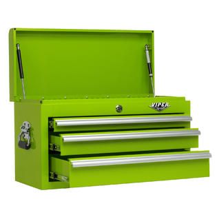 Viper Tool Storage 26 inch 3 Drawer 18G Steel Top Chest Lime   Tools