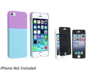 Insten Purple/Blue Clip on Hard Plastic Case with Privacy Screen Cover Compatible with Apple iPhone 5 / 5S 1475482