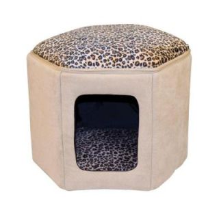 K&H Pet Products Kitty Sleep House Small Medium Tan Leopard Print Cat Bed 3892