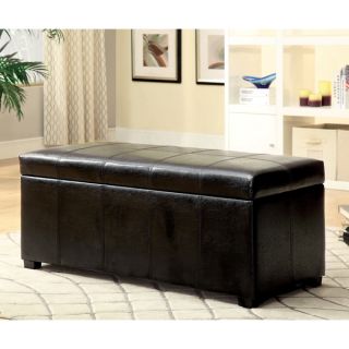 Furniture of America Anthon Brown Upholstered Shoe Storage Ottoman