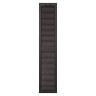 Vantage 2 Pack Charcoal Grey Louvered Vinyl Exterior Shutters (Common 14 in x 75 in; Actual 13.875 in x 74.5 in)