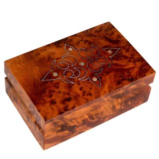 Hand crafted Mother of Pearl Inlaid Moroccan Thuya Wood Box (Morocco)