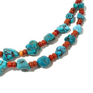 Jay King Turquoise Nugget and Coral 22 1/4" Necklace   7713975
