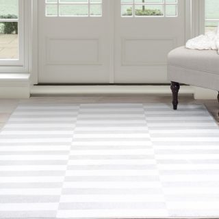 Windsor Home Alternate Stripes Area Rug   Grey & White 5 x 77