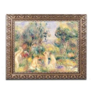 Trademark Fine Art 16 in. x 20 in. "The Bathers" by Pierre Auguste Renoir Framed Printed Canvas Wall Art BL0496 G1620F