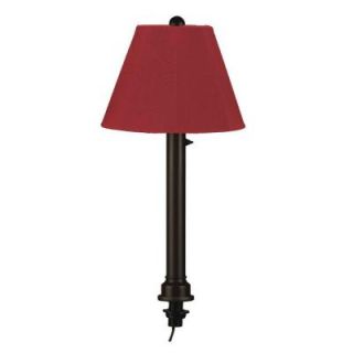 Patio Living Concepts Catalina 28 in. Outdoor Black Umbrella Table Lamp with Burgandy Shade DISCONTINUED 34770
