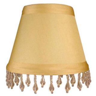 Finishing Touch Hardback Butter Yellow Pure Silk Chandelier Shade with Clear Beaded Trim 3540 HB CM BD