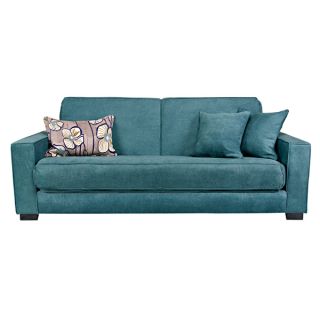angeloHOME Grayson Parisian Teal Blue Convert a Couch Futon Sofa