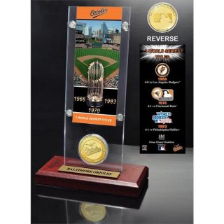 Baltimore Orioles World Series Ticket and Bronze Coin Acrylic Desktop