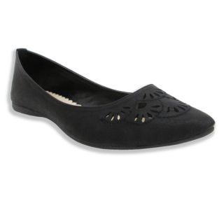 Olivia Miller Womens Becca Cut out Pointy Toe Ballet Flats