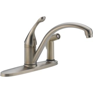 Delta Collins Stainless 1 Handle Low Arc Kitchen Faucet with Side Spray