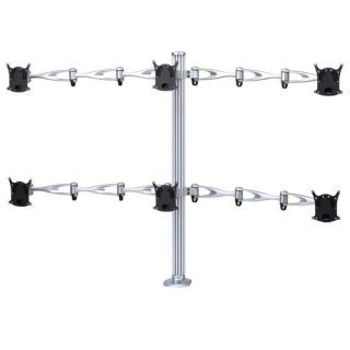 Height Adjustable 6 Screen Monitor Desk Mount by Cotytech