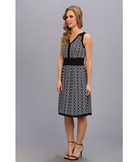 anne klein abstract diamond fit and flare dress