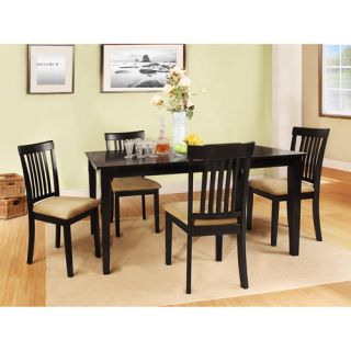 Lexington 5 Piece 60" Width Table Dining Set with Mission Back Chairs, Black