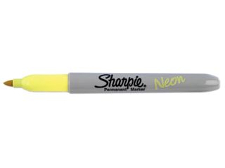 Sharpie 1860445 Neon Permanent Markers, Neon Yellow, Dozen