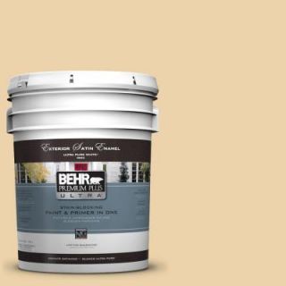 BEHR Premium Plus Ultra 5 gal. #ICC 51 Sweet Marzipan Satin Enamel Exterior Paint 985005