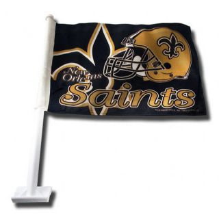 NFL &#045; New Orleans Saints Black Car Flag