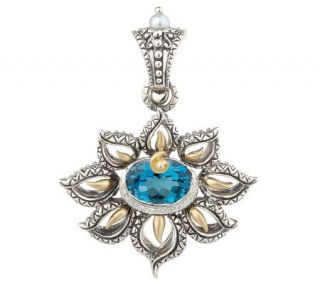 Barbara Bixby 3.20 ct London Blue Topaz Enhancer Sterling/18K —