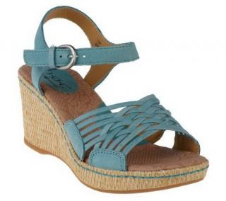 B.O.C. by Born Tootsie Leather Quarter Strap Wedge Sandals —