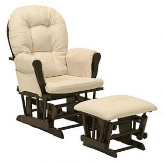 Stork Craft Espresso/Beige Tuscany Uphosltered Glider and Ottoman